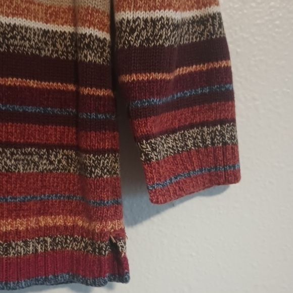 Vintage‎ Villager Knit Sweater Women's Size Petite Medium Striped Multicolor Y2K - Picture 4 of 7
